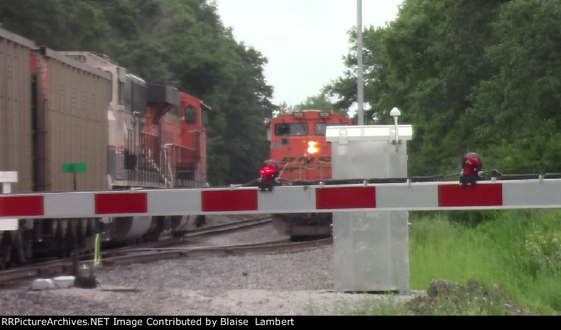 BNSF coal trains meet